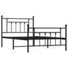 Metal Bed Frame with Headboard and Footboard Black 100 X 200 Cm
