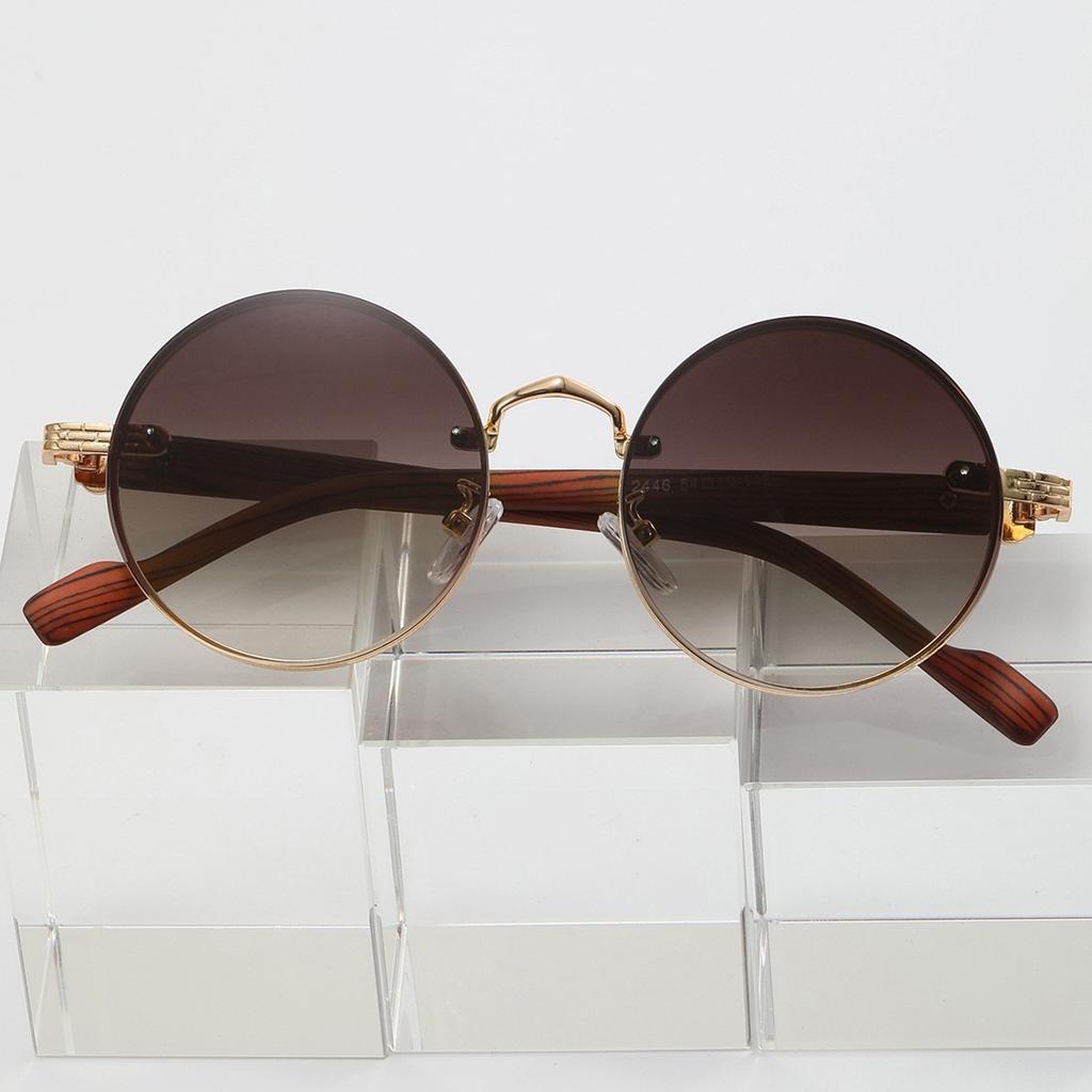 Fashion New Retro Round Frame Metal Punk Sunglasses Fashion Versatile Men's Personalized Sunglasses