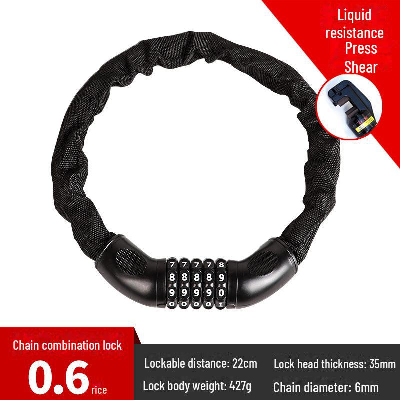 Universal Anti-Theft Lock: Password-Protected Iron Chain for Bicycles, Electric Cars, and Doors