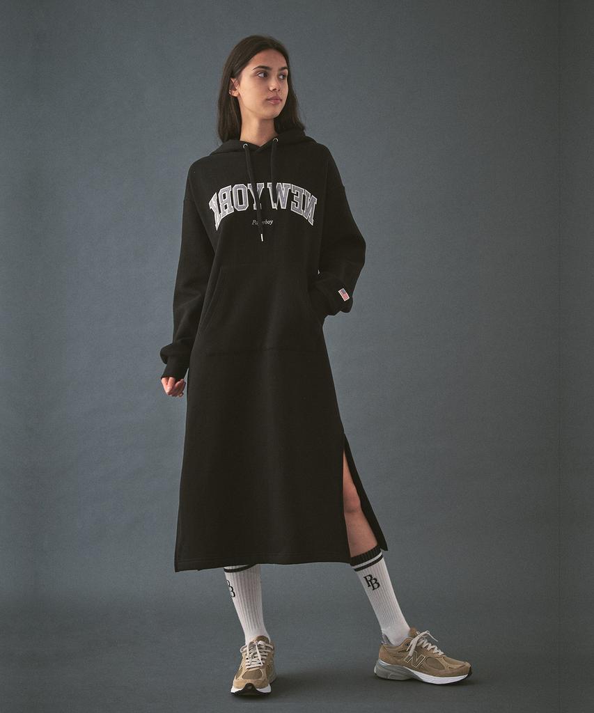 Paper Boy New York Hoodie Dress - Black