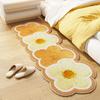 Faux Cashmere Flower Area Rug Non-slip Washable Absorbent Plush Floral Floor Mat Home Living Room Bedroom Bathroom Decoration Carpet