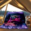 1 Stück Tiger-Blumen-Fantasy Outdoor Flanelldecke Weiche Ganzjahres-Polyester-Decke, Perfekt für Picknicks & Reisen, Picknickzubehör