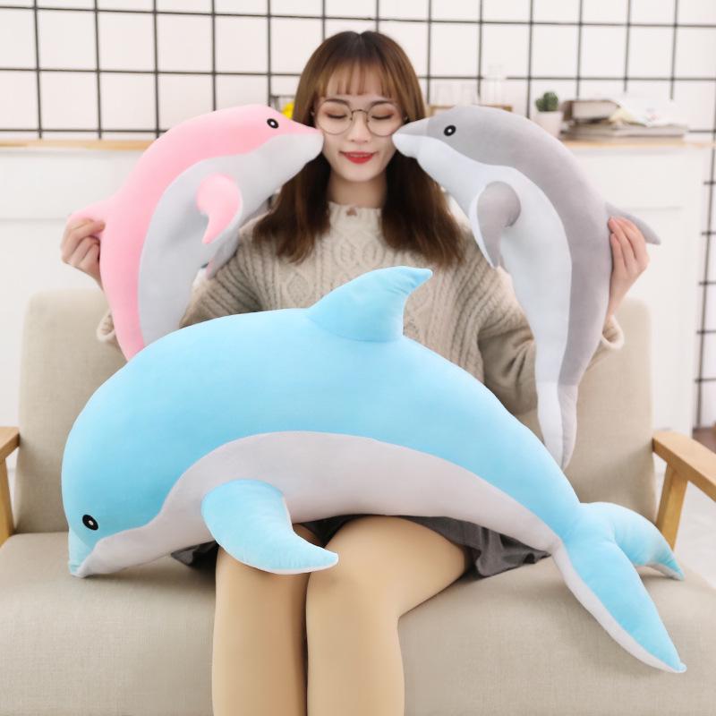 Dolphin Plush Pillow: Large, Soft Hugging Toy for Sleep - Perfect Gift for Birthdays, Christmas, Valentine's Day