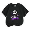 Kids Boys Girls 100% Cotton Crew Neck Short Sleeve T-Shirt, Cool Chill Panda Graphic Tees, Casual Graffiti Style Summer Tops for Children Daily Wear