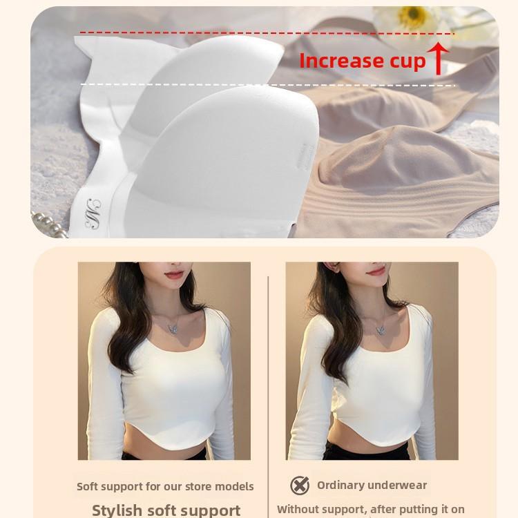 Feminino Primavera e Verão Sem Alça Puro Quer Não Escorregadio Pequeno Peito Reunião Ombro Caído com Peito Beleza Costas Roupa Íntima
