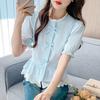 Soft Satin Butterfly Bow Blouse With 3d Pattern For Women Spring 2025