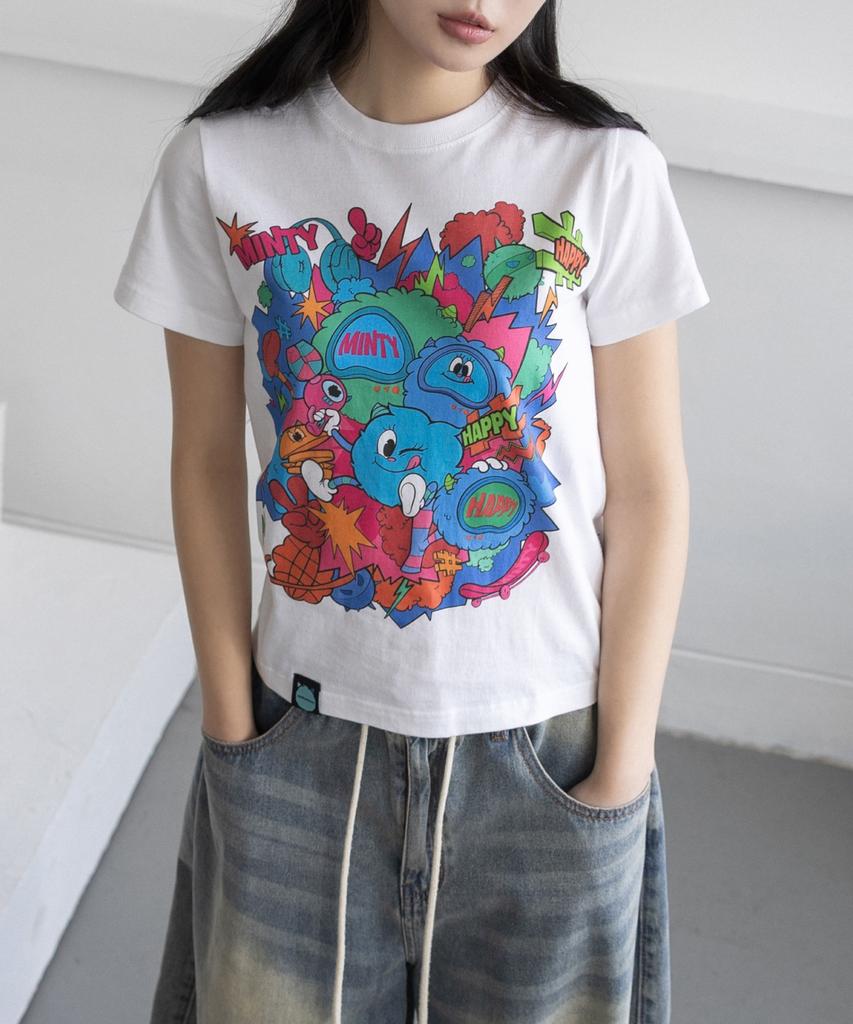 Ejeuaiwon Happy Minty Slim Fit Short Sleeve T-Shirt