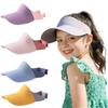 Summer UV Protection Children Sun Visors Ice Silk Sports Visor Cap Wide Brim Beach Hat Visor Tennis Cap for 3-10Years Boys Girls