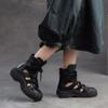 Johnature Fashion Sandals Genuine Leather Retro Hollow-out Breathable Summer Boots Versatile Women's Shoes