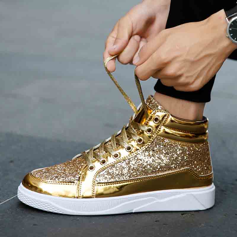 Unisex Sneakers Casual Shoes for Women Sequin Platform Sneakers Men's High-tops Walking Shoes