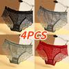 4/5 PCS Fashion High Quality Women's Panties Transparent Underwear Women Lace Soft Briefs Sexy Lingerie Intimates