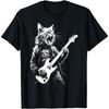 Rock Cat Playing Guitar Funny Guitar Cat T-Shirt