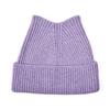 Warm Cat Ear Knitted Hat Solid Color Beanies Hat Ear-Protecting Wool Hat  Ear Protection Hat