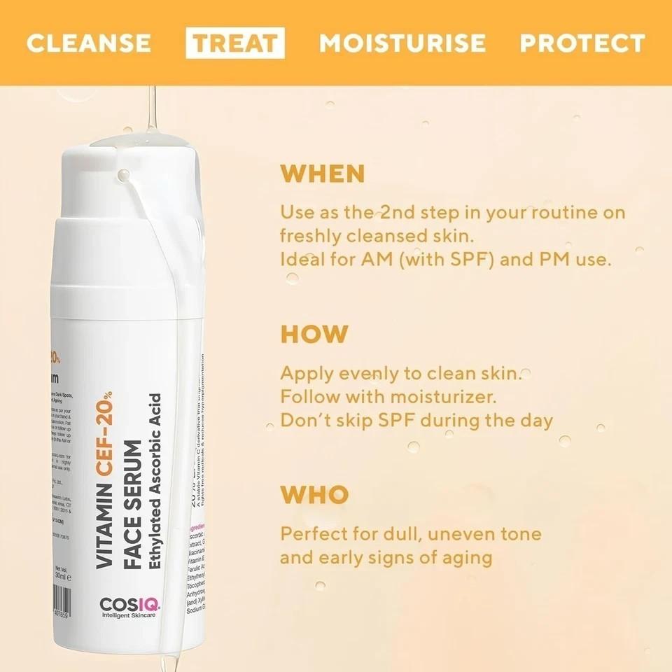 Cos-IQ Vitamin CEF-20% Face Serum, (30ml + 30ml)