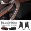 AIRSPEED Car Door Handle Pull Trim Cover for BMW X3 X4 G01 G02 2018- ABS Carbon Fiber Inner Window Lifting Switch Panel