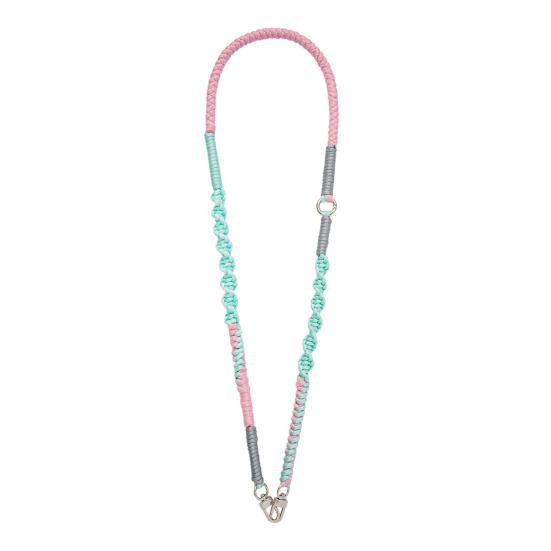 Hand Braided Phone Lanyard Bohemian Flower Design Crossbody Adjustable Wide Shoulder Strap Bag Key Badge Lanyard with Metal Hook