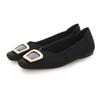 Evol Women's Gold Buckle Knit Flat Pumps, Size 23.0 Cm