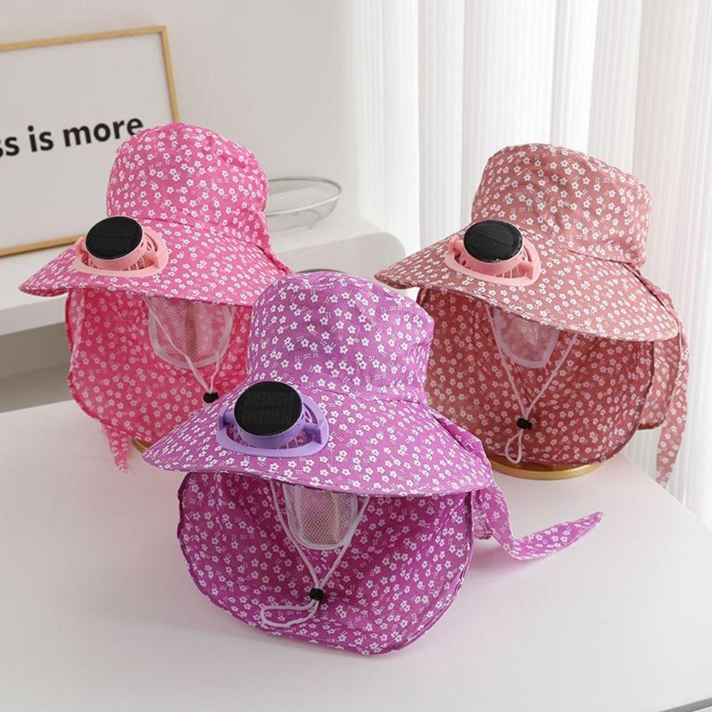 Anti-UV Solar Fan Cap USB Charging Fisherman Hat Door Fan Sun Cap  Outdoor Activities