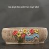 Cartoon Coarse Pottery Large Ceramic Succulent Planter with Picture Book Style