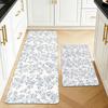 2PC Mediterranean French Lemon Kitchen Rug Set Non Slip Absorbent Oil Proof Runner Mat Nordic Style Cabinet Floor Decor