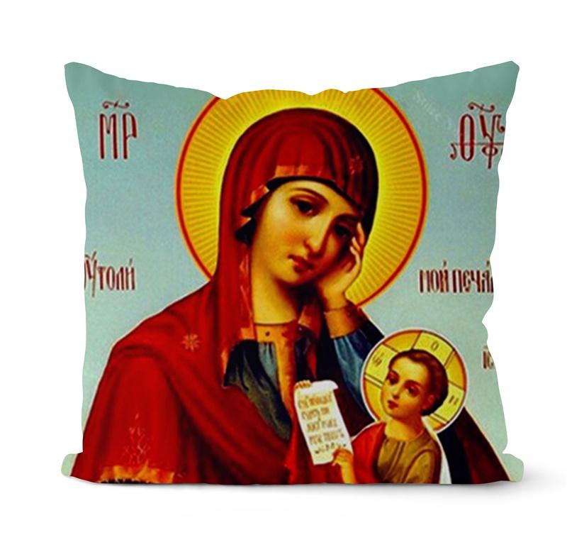 Home Decor Vintage Jesus Corner Cushion Cover Christian Pillowcase Home Sofa Chair Decor Pillowcase