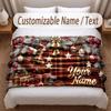 Weihnachtsthema Weiche Decke Personalisierter Benutzerdefinierter Name Textdruck Warme Decke Zuhause Sofa Schlafzimmer Dekor