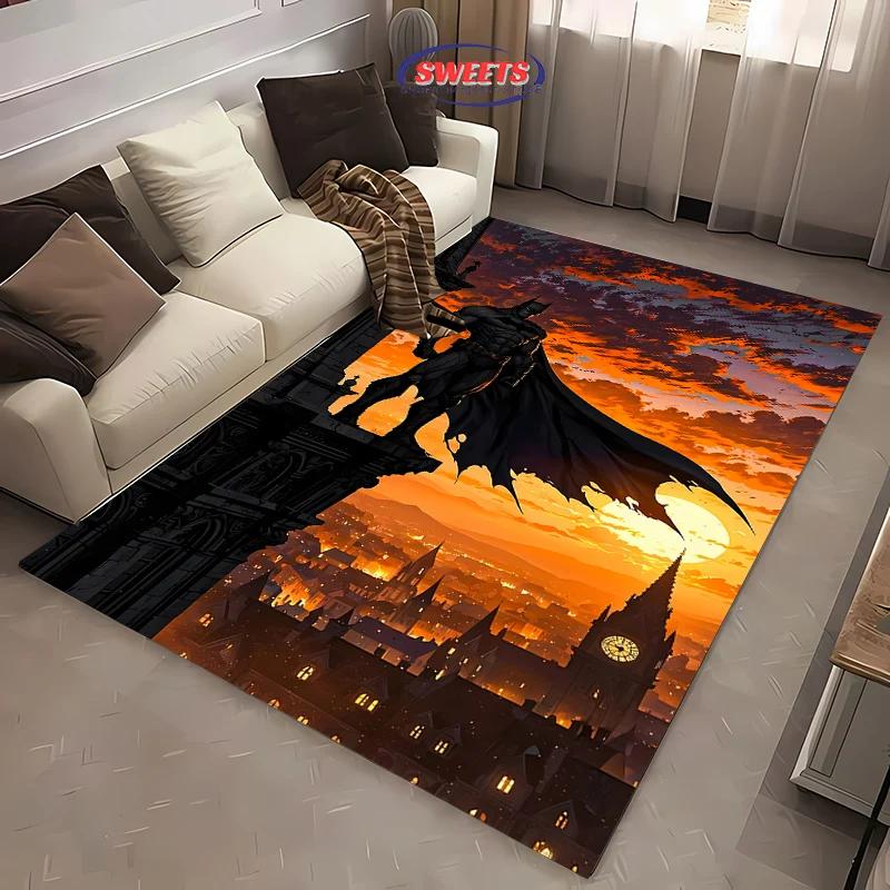 New To DC Batman Area Carpet, Living Room Bedroom Sofa Office Area Children's Room of Choice, Non-slip Machine Washable Mat Gift