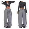 Trendy Women's Wide-leg Sweatpants, Elastic Drawstring Waist Relaxed Pants, Casual Streetwear Pants for Daily Wear & Lounging