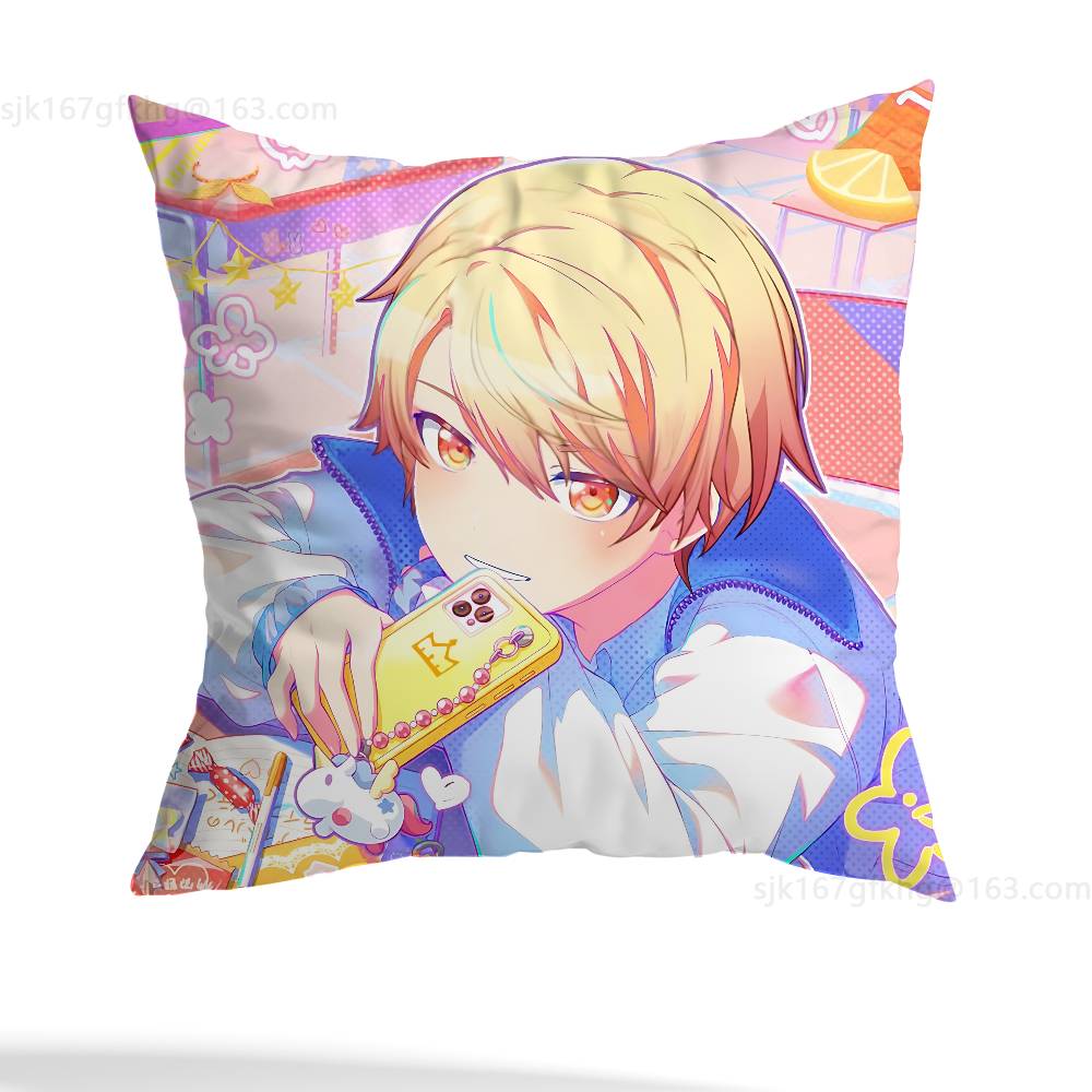 T-Tenma Tsukasa Pillow Case Anti-dustmite Pillowcase Invisible Zipper Silky Short Plush Sofa Cushion Cover