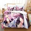 New Konsatoshi Anime Bedding Set Single Twin Full Queen King Size Kawaii Duvet Cover Sets for Adult Kid Bedroom