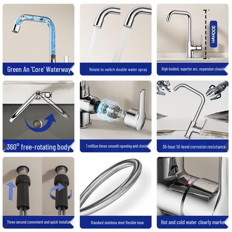JOMOO L-shaped Rotatable Kitchen Sink Faucet