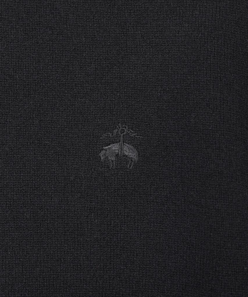 BROOKS BROTHERS Wool Cashmere Solid Half-Neck Sweater (Black) (Bbwumbf404)