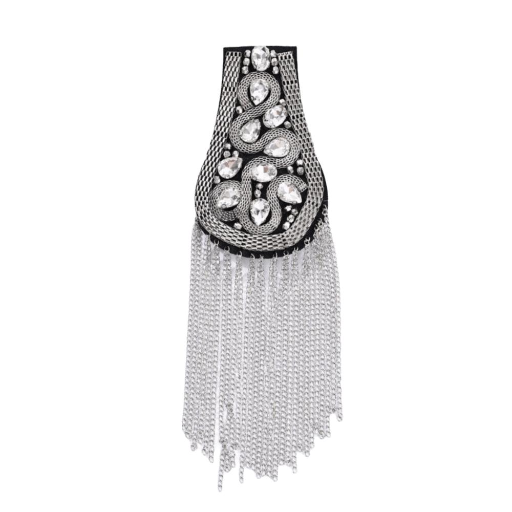 Brooch Tassel Chain Shoulder Board Punk Epaulette Jewelry Fringe Shoulder Mark Unisex
