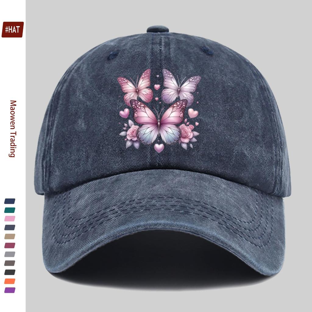 Pc Fashion Butterfly Pattern Printed Baseball Cap Comfortable Trendy Sports Decor Hat Trendy Lightweight Accessory Adjustabl
