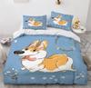 Set Copripiumino Bulldog Francese Simpatico Motivo Animale Set Letto Stampa 3D Set Biancheria da Letto per Cani Domestici per Bambini Ragazzi Ragazze Adulti 3 Pezzi