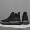 Frühling Herbst Stoffstiefel Britischer Stil Adulto Herrenschuhe Warm mit Fell Plüsch High-Top Lässig Leder Herrenschuhe Stiefel