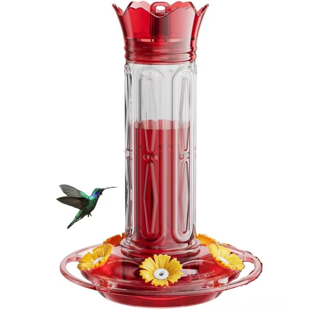 Bird Drinking Fountain Plastic Bird Feeder Hanging Practical Hummingbird Feeder Flower Shape Hummingbird Drinker Balcony