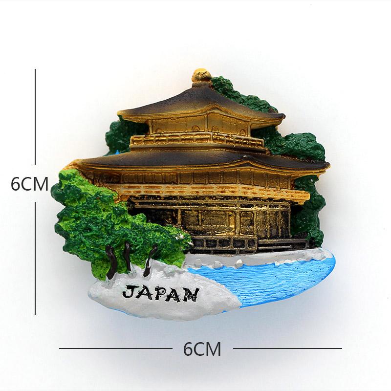 Magnetic Refrigerator Paste Resin Building Souvenir Tourists Prague Square Bhutan Santiago Chile Fridge Magnets Room Decoration