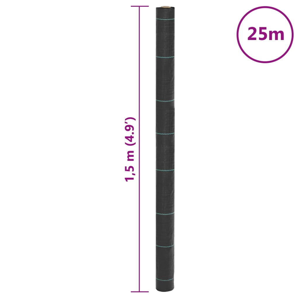Vidaxl Anti-weed Agrofibre, Black, 1.5X25 M, Pp