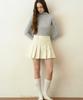 Aejeuipeu Soft Wool Pleated Mini Skirt (Ivory)