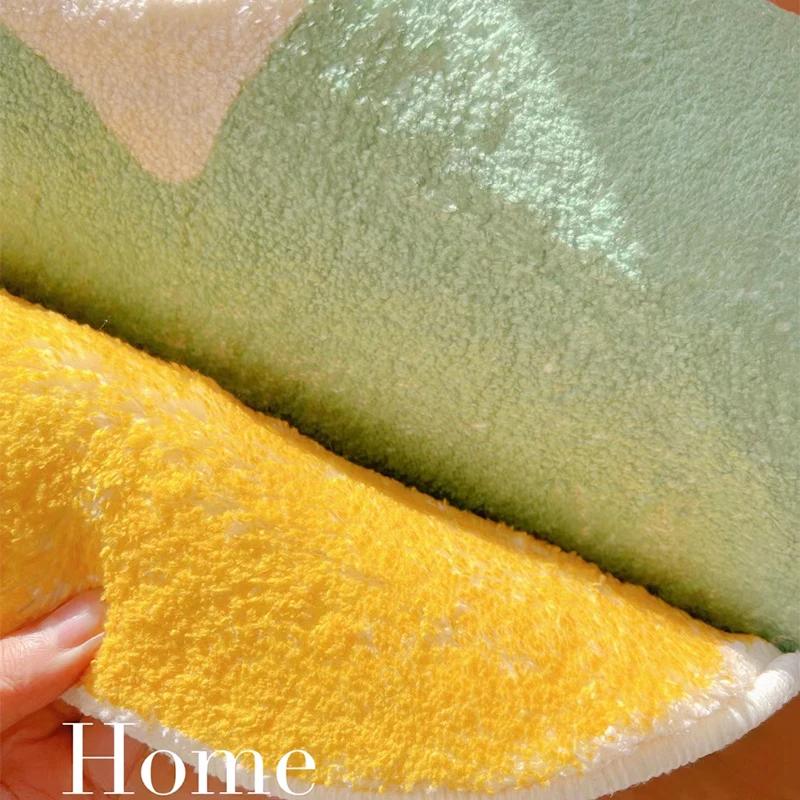 Bedroom Carpet Pink Flower Carpets Bedside Floor Mat Soft Fluffy Foot Mats Candy Color Rug Cute Sweet Girl Home Decoration Rugs