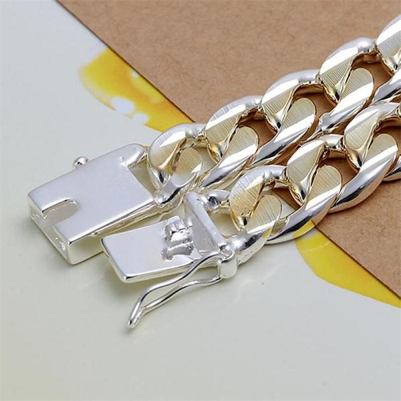 925 Silver Gold Exquisite 10mm Chain Men Women Chain Noble Wedding Bracelet Fashion Charm Wedding Birthday Gift Some Style