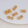 18k Gold-Filled Color-Preserving Hollow Waist Flower Spacer Beads for DIY Double-Sided Crystal Bracelet Jewelry