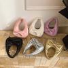 Pu Mini Butterfly Bow Handbag For Girls With Zipper Closure And Inner Pockets
