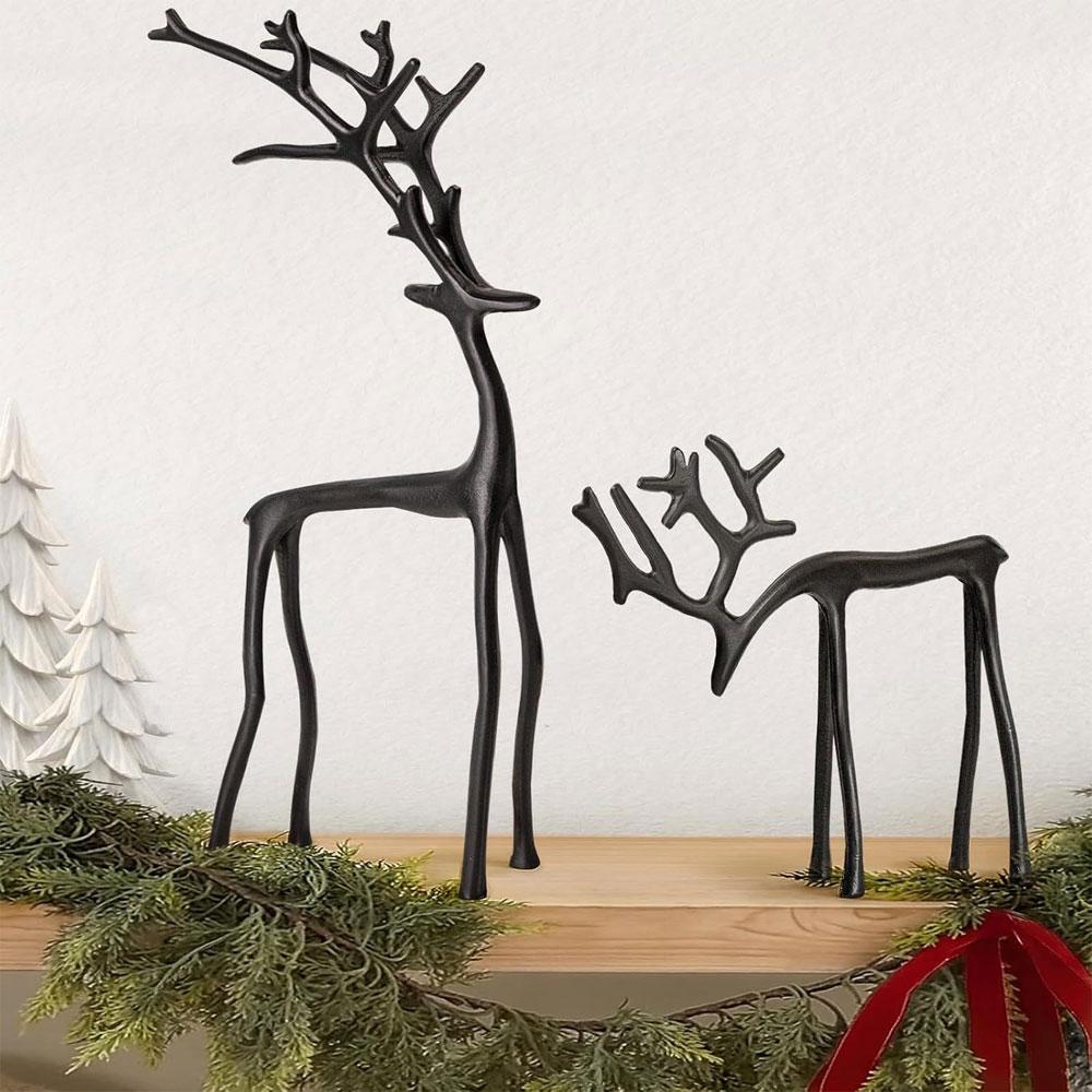 Decorațiuni de Crăciun Statuete Cerb Negru Figurine Metalice Moderne Crăciun Decor Festiv Elegant de Interior Piese Centrale Masă Crăciun
