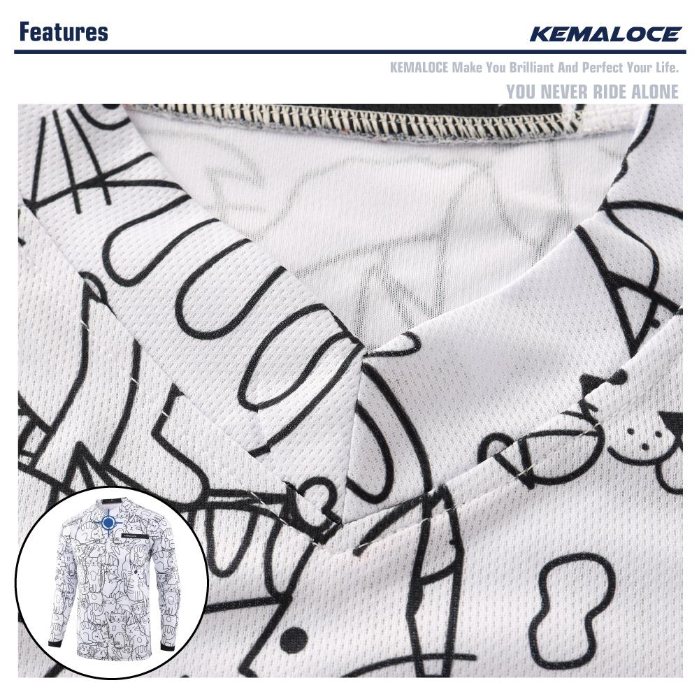 KEMALOCE Maillot de vtt à manches longues pour hommes, unisexe, blanc, dessin animé, chemises de Motocross, vêtements d'été de descente à moteur
