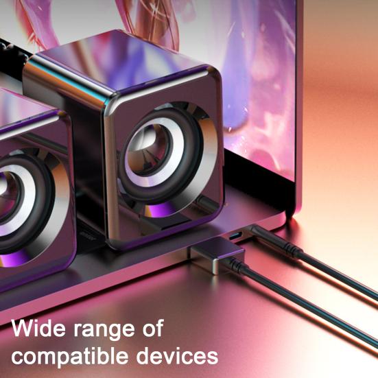 1 Pair Computer Speaker Subwoofer USB Bluetooth-compatible Wired Portable Mini Speaker No Delay Stereo Sound Loudspeaker PC Computer Laptop Notebook