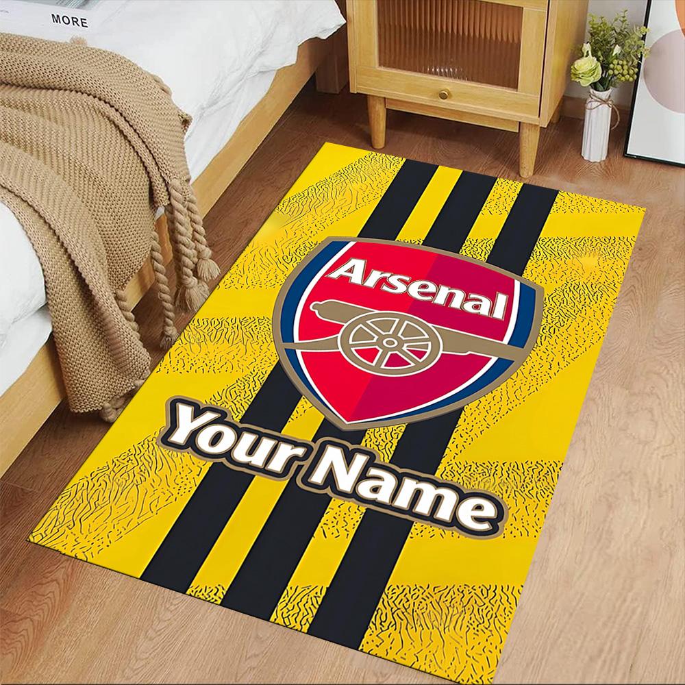 Arsenal F.c. Customize Text Area Rug Design for Balcony Living Rooms Study Room Foyer Anti-slip Rug Office Home Decor