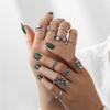 Vintage Personality Women'S Suit Feather Flower Waves 13-Piece Set Ring