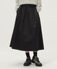 Lee Cotton Pleated Long Skirt Black